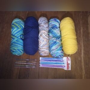 Colorful Yarn and Crochet Hook Set